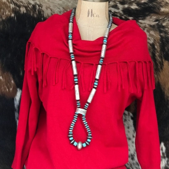 Red Fringe Sweater - Picture 1 of 1